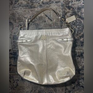 ❤️‍🔥BOGO FREE Authentic Coach Elevated Collette Gold Metallic Leather Bag Tote